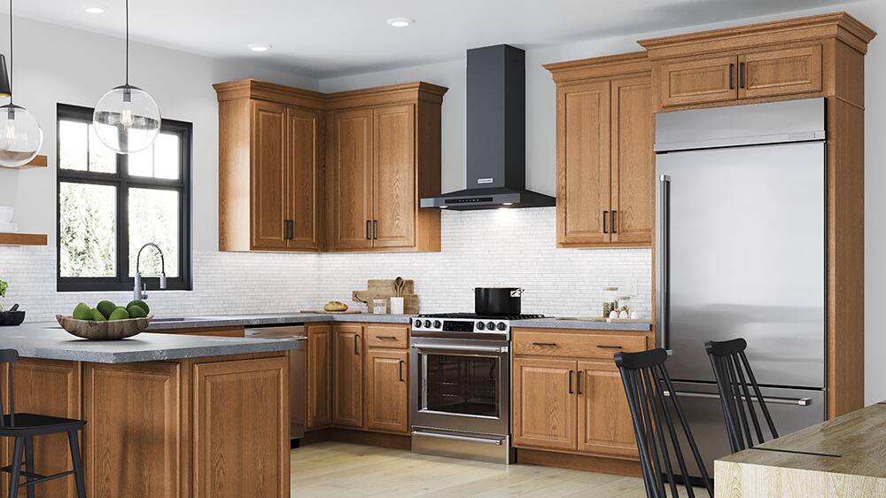 Hampton Cabinets in Medium Oak
