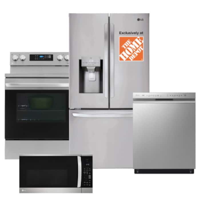 Exclusive Stainless Steel Package with French Door Refrigerator with Craft Ice and QuadWash Dishwasher