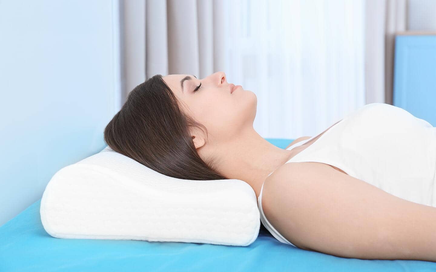 A person sleeping on their back. A person sleeping on their back.