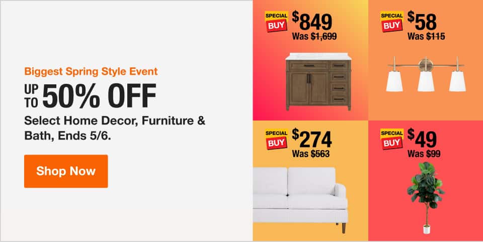 UP TO 50% OFF Select Home Decor, Furniture & Bath