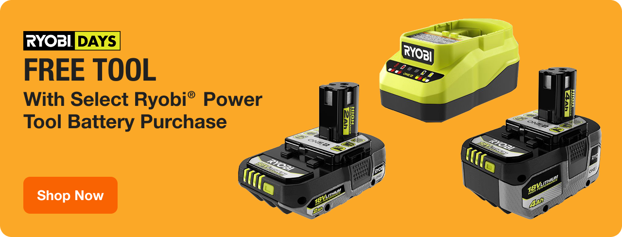 FREE TOOL With Select Ryobi® Power Tool Battery Purchase