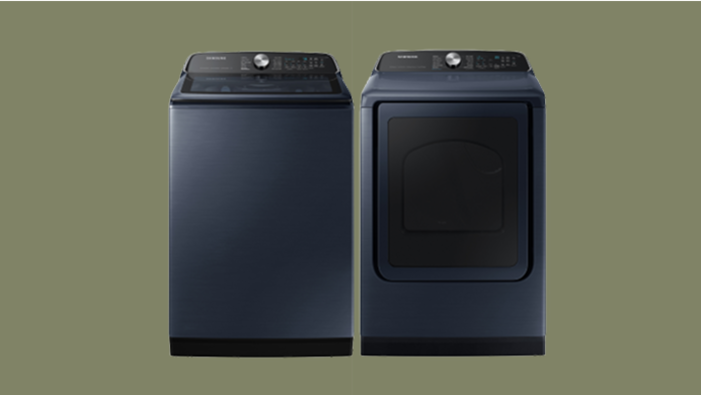 Samsung Brushed Navy Washer & Dryer Set 