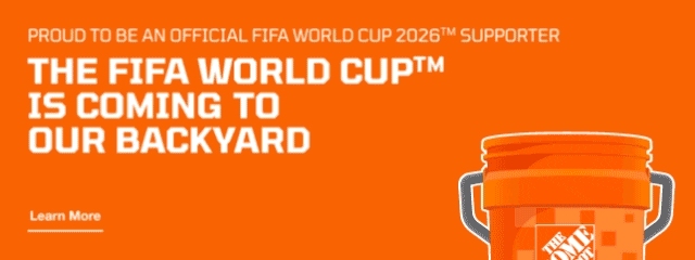 proud to be an OFFICIAL FIFA WORLD CUP 2026TM SUPPORTER. EMBRACE THAT HOME-FIELD ENERGY