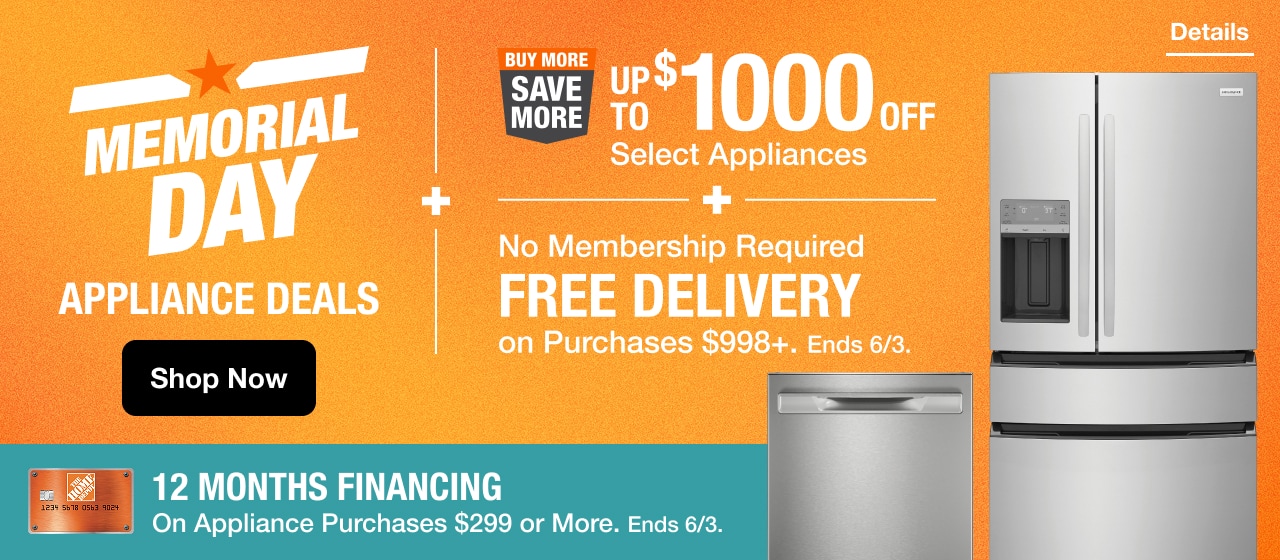 MEMORIAL DAY APPLIANCE DEALS + UP TO $1000 OFF Select Appliances + FREE DELIVERY on Purchases $998+