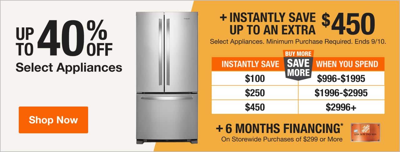 UP TO 40% OFF Select Appliances