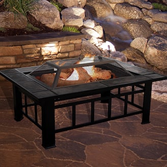 Pure Garden 37" Fire Pit with Cover, Online Only