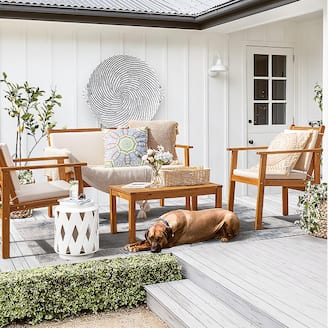 Tozey Chillrest 4 pc. Patio Conversation Set with Cushion, Online Only